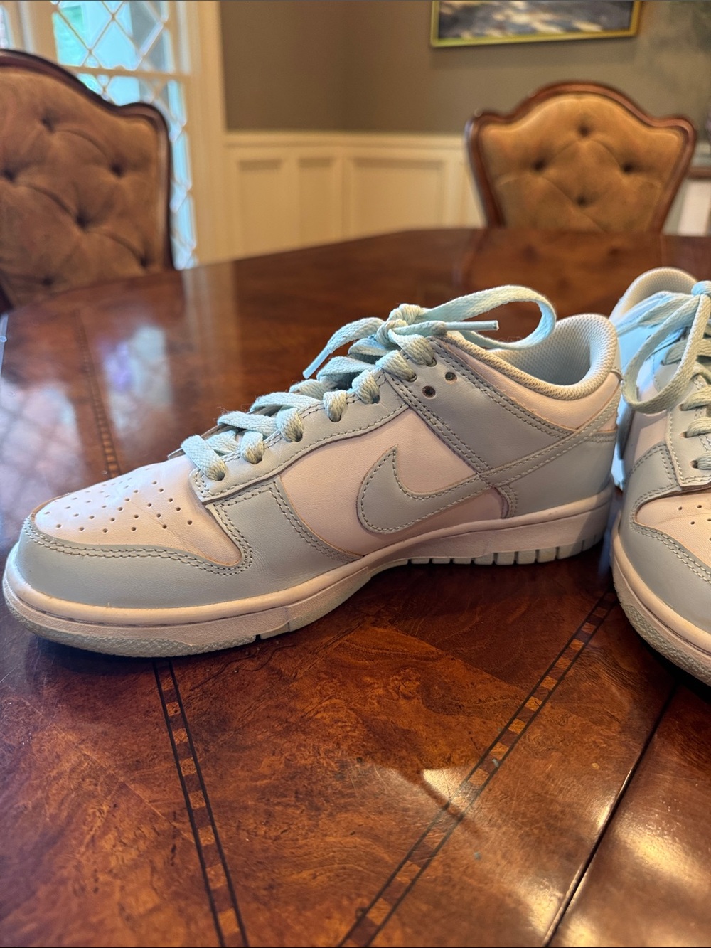 Nike dunks Kids Low-Top Sneakers in Light Blue and White